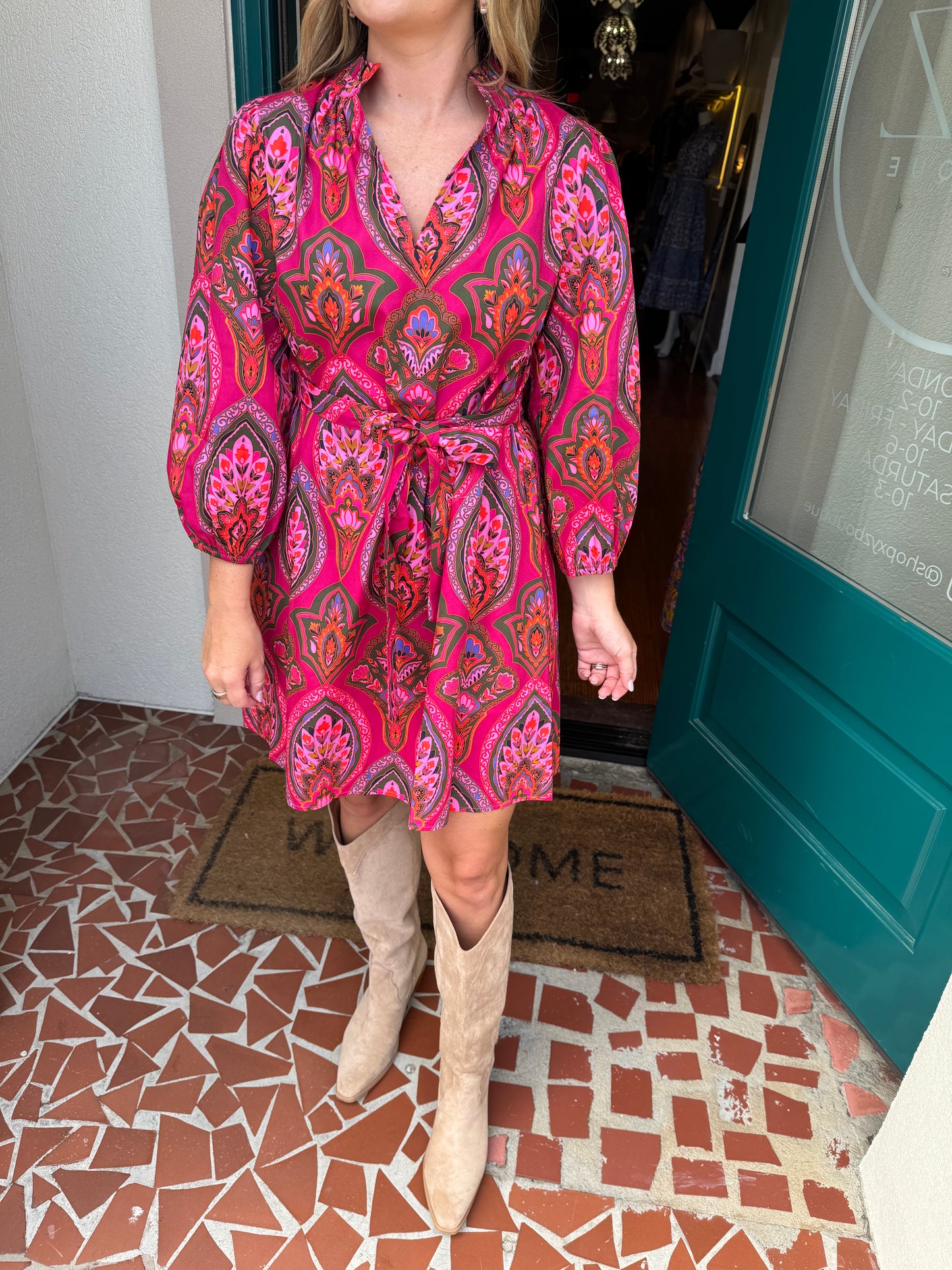 Azura Paisley Poplin Dress