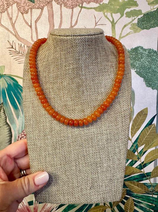 Orange Candy Bead Necklace - Cherry Laurel Design
