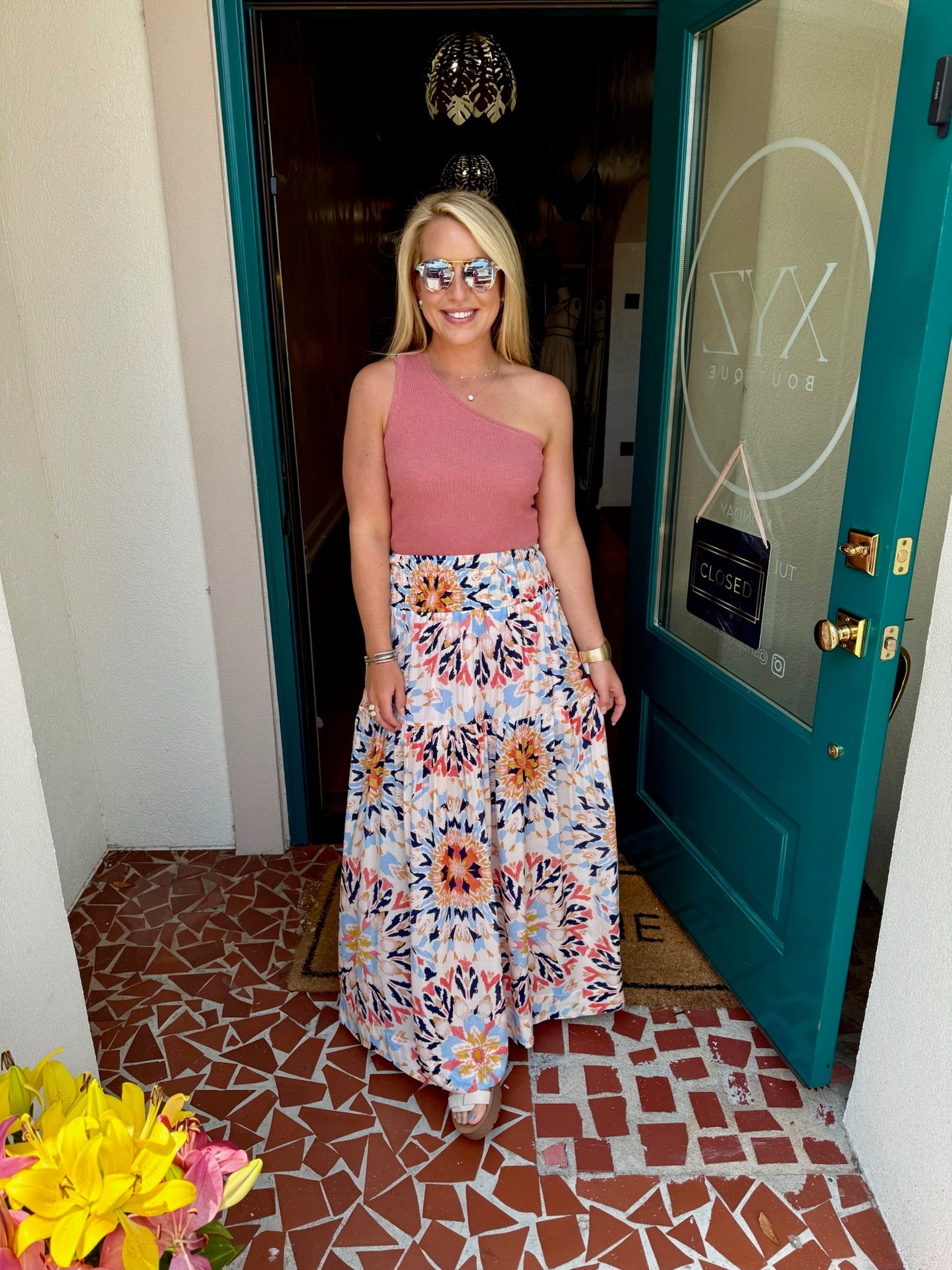 Coral One Shoulder Sweater Top