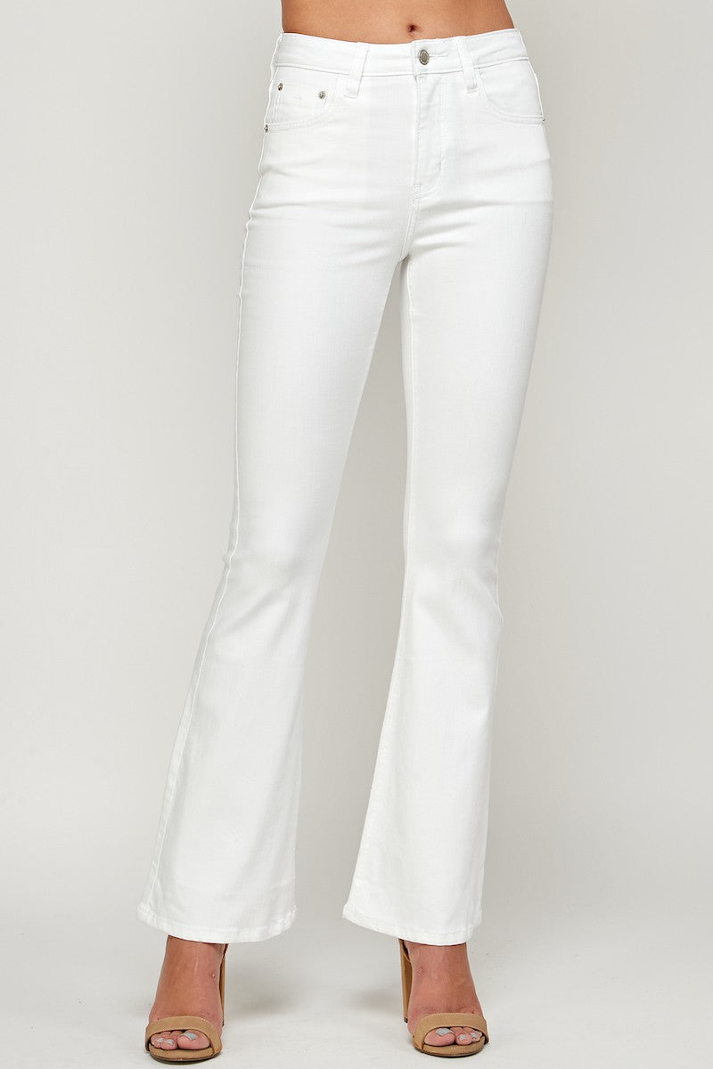 Jennie High Rise White Flare Denim