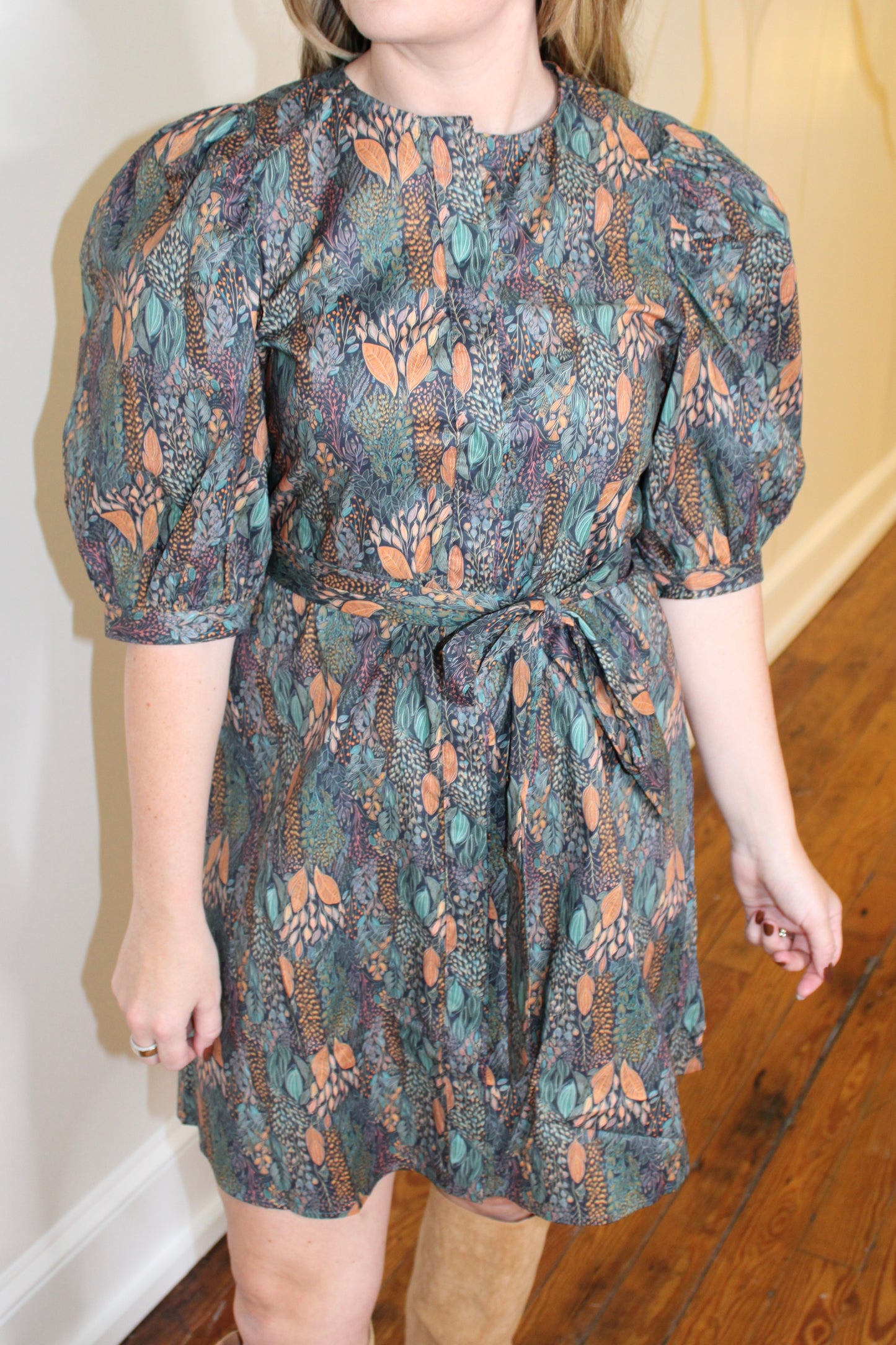 Autumn Canopy Button Front Dress