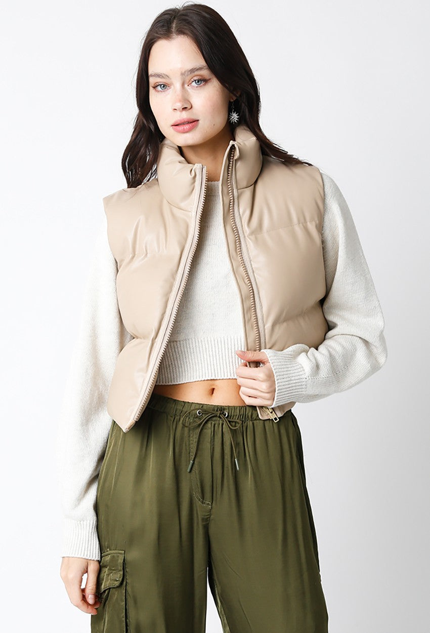 Khaki Puffer Vest