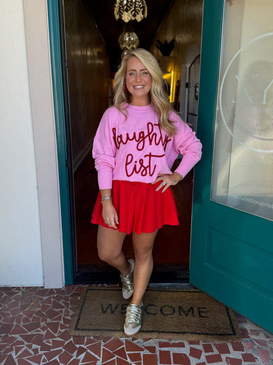 Naughty List Pink Sweater