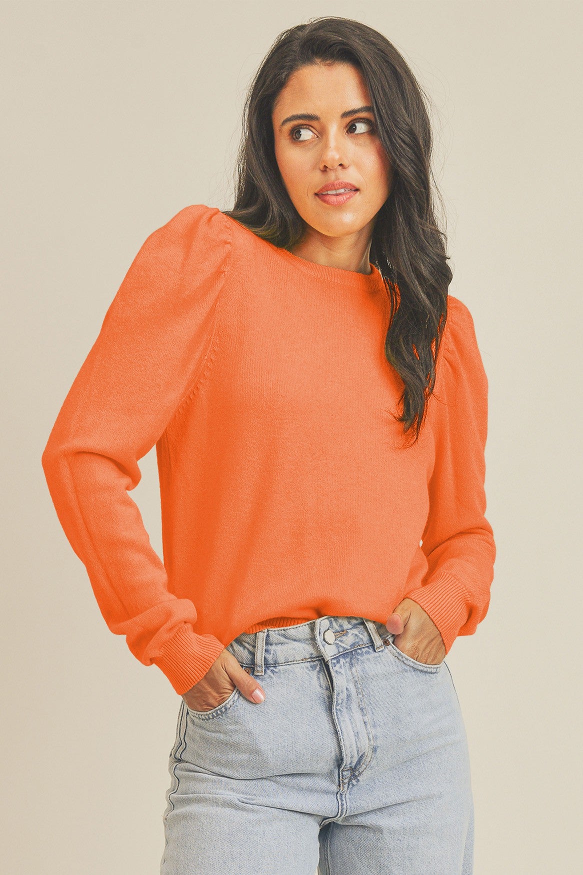 Orange Crewneck Pullover