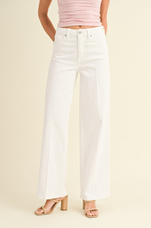 Leighton White Wide Leg Denim