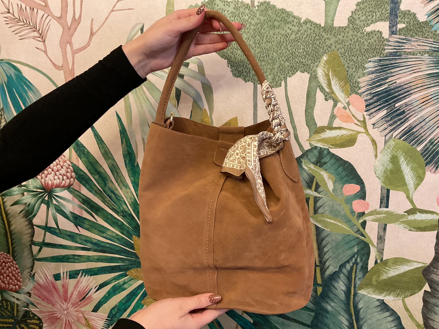 Suede Bucket Bag - Large