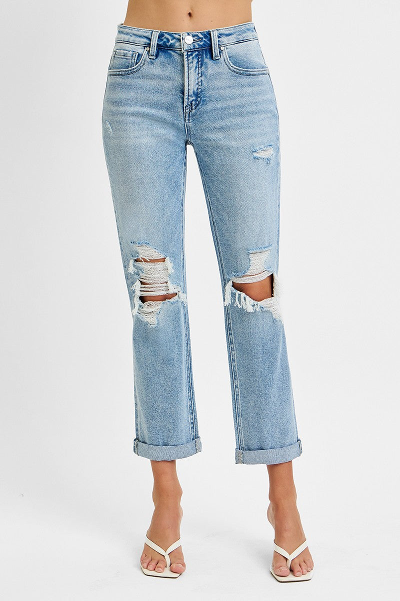 Sullivan Tummy Control High Ankle Straight Denim