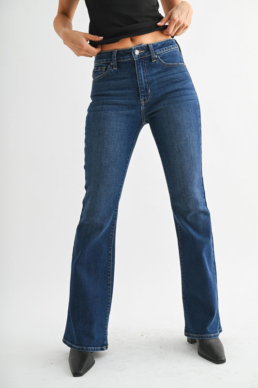 Marcie Mid Flare Dark Wash Denim