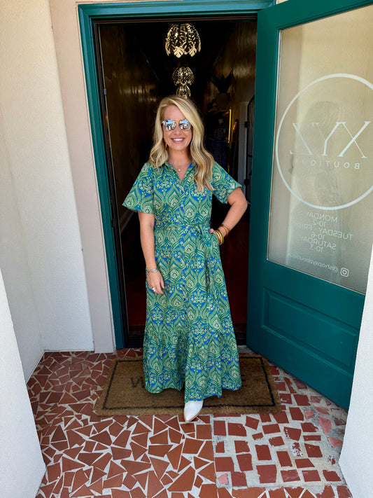 Paisley Valery Button Down Maxi Dress