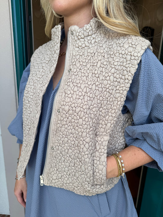 Taupe Quilted Vest