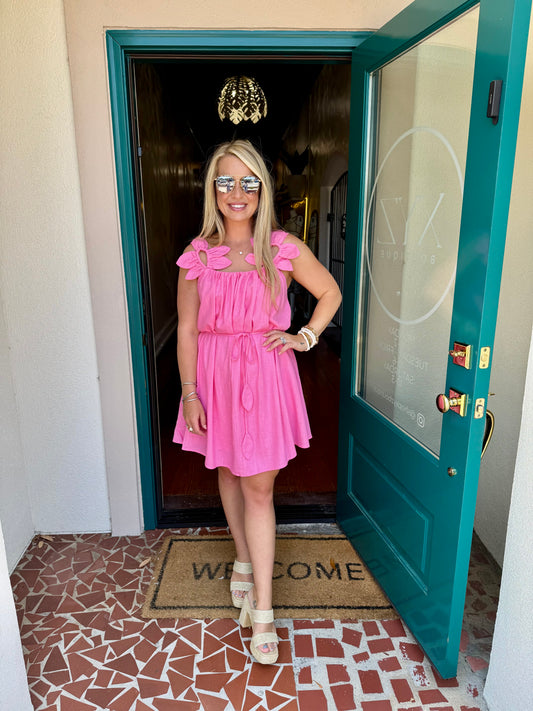 Flower Petal Linen Dress