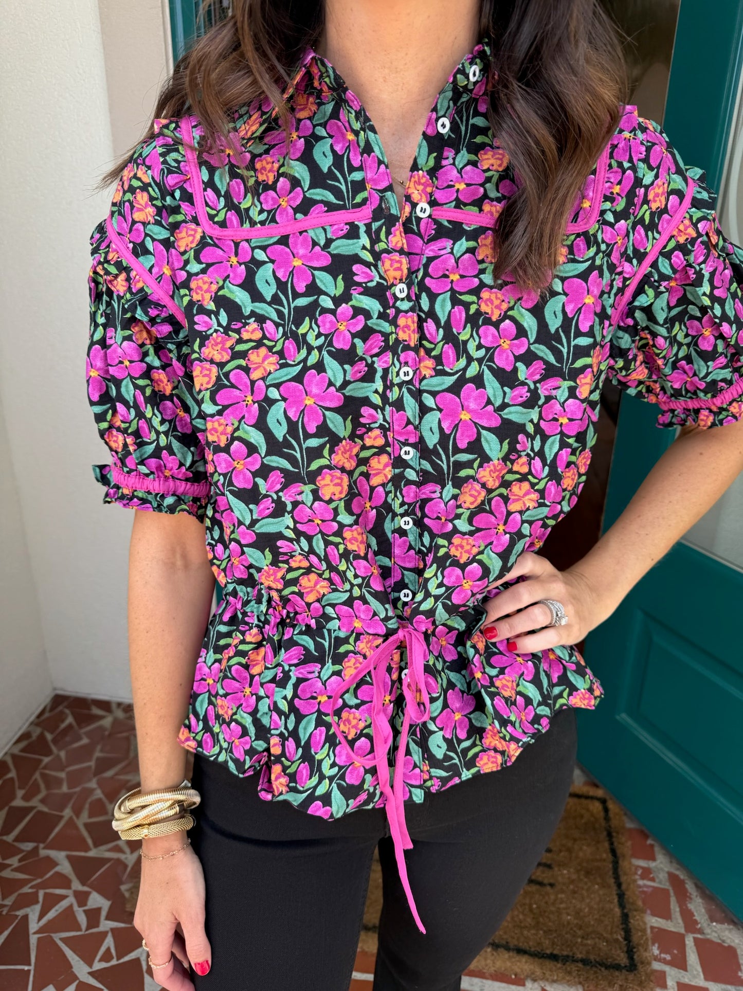 Garden Floral Print Top