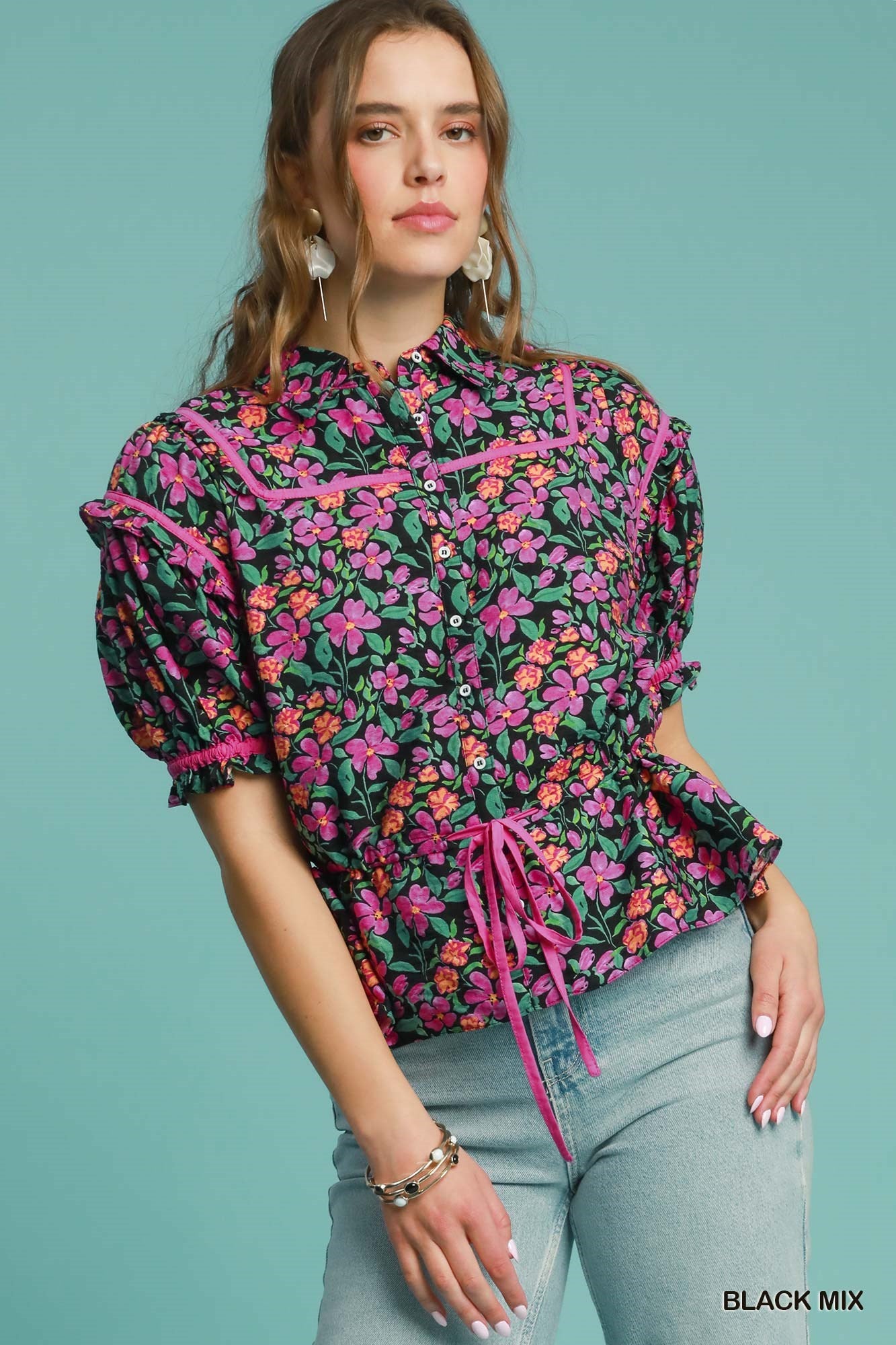 Garden Floral Print Top