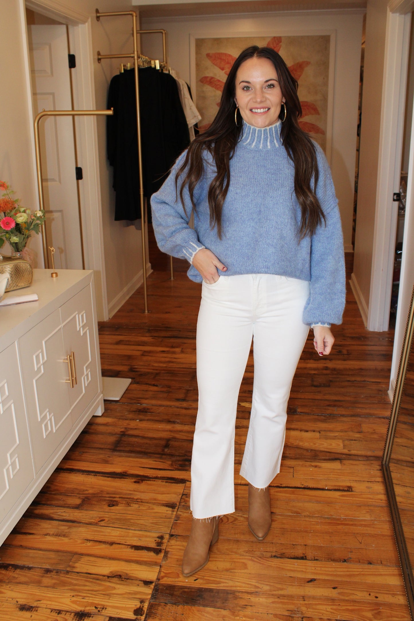 White Cropped Flare Jeans