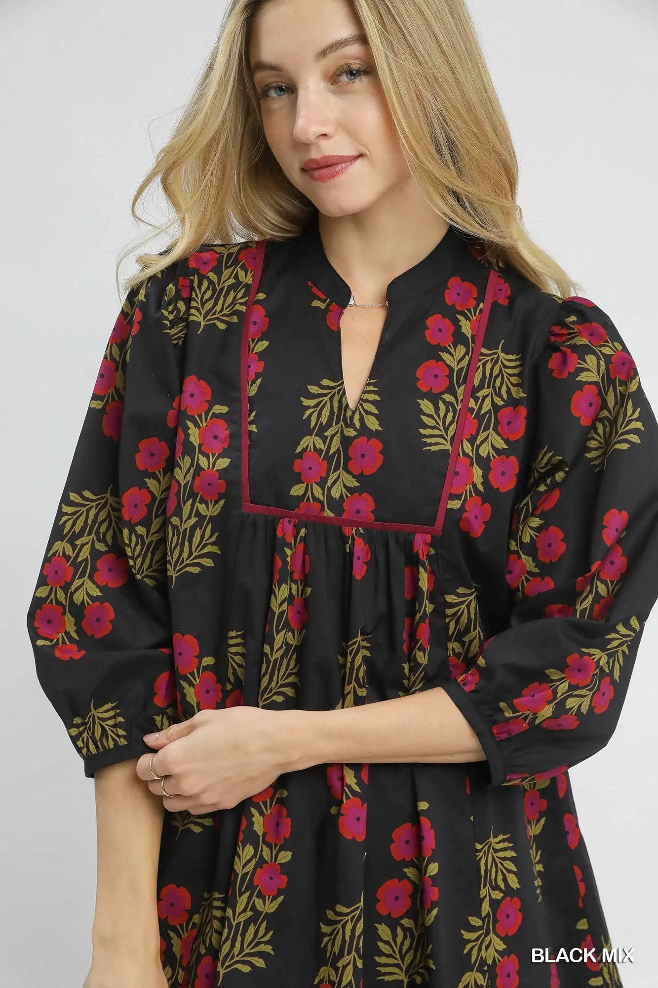 Floral Umgee Print Babydoll Dress
