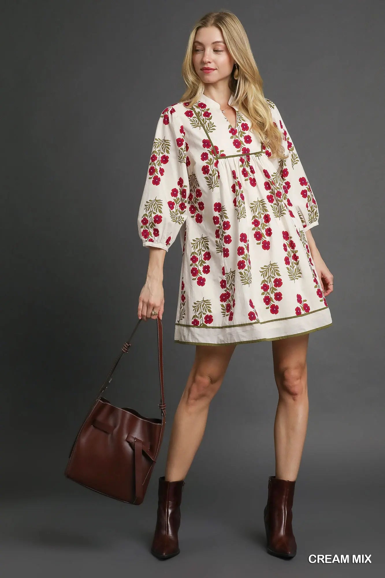Floral Umgee Print Babydoll Dress