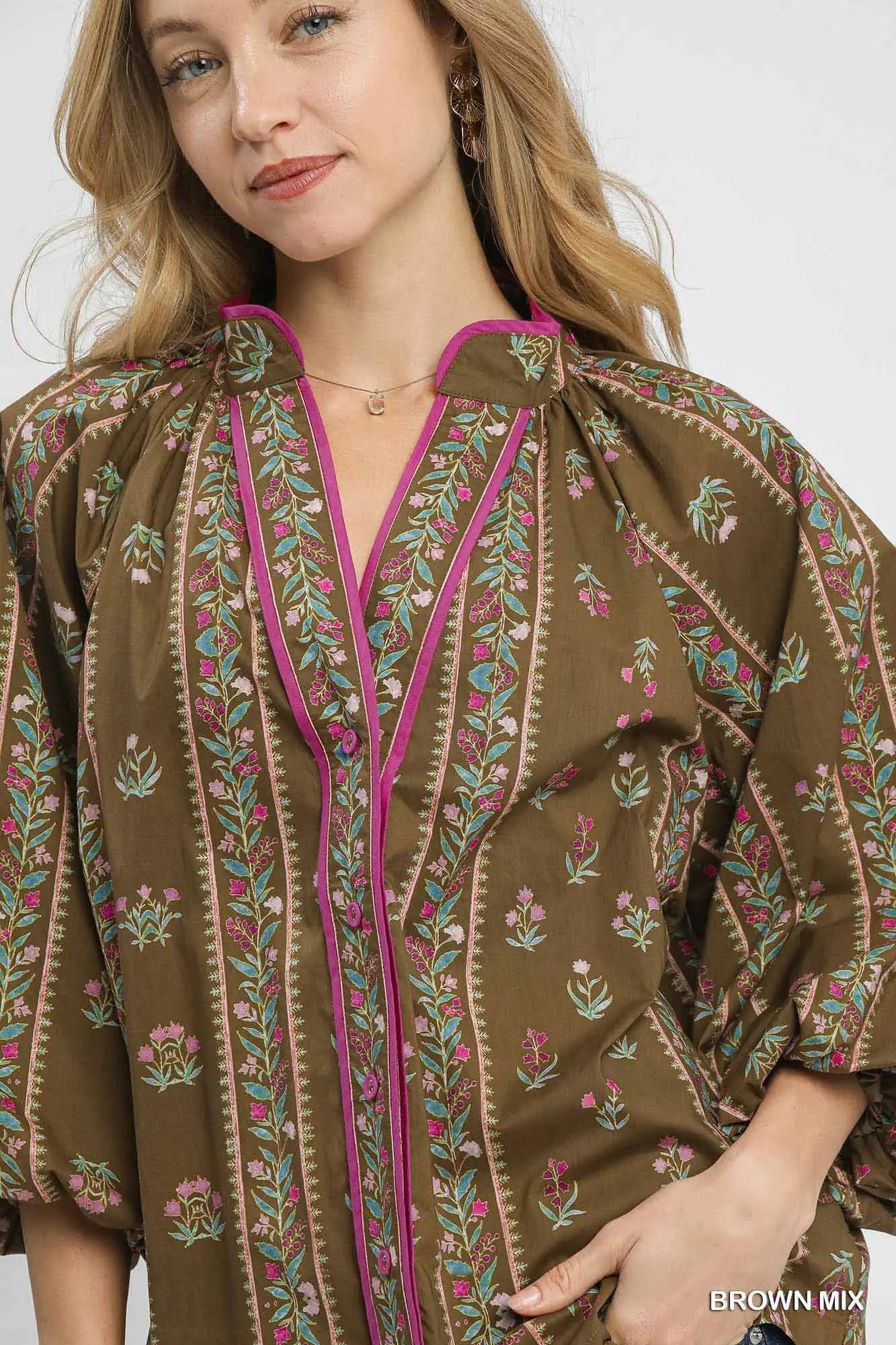 Mix Floral Boho Blouse
