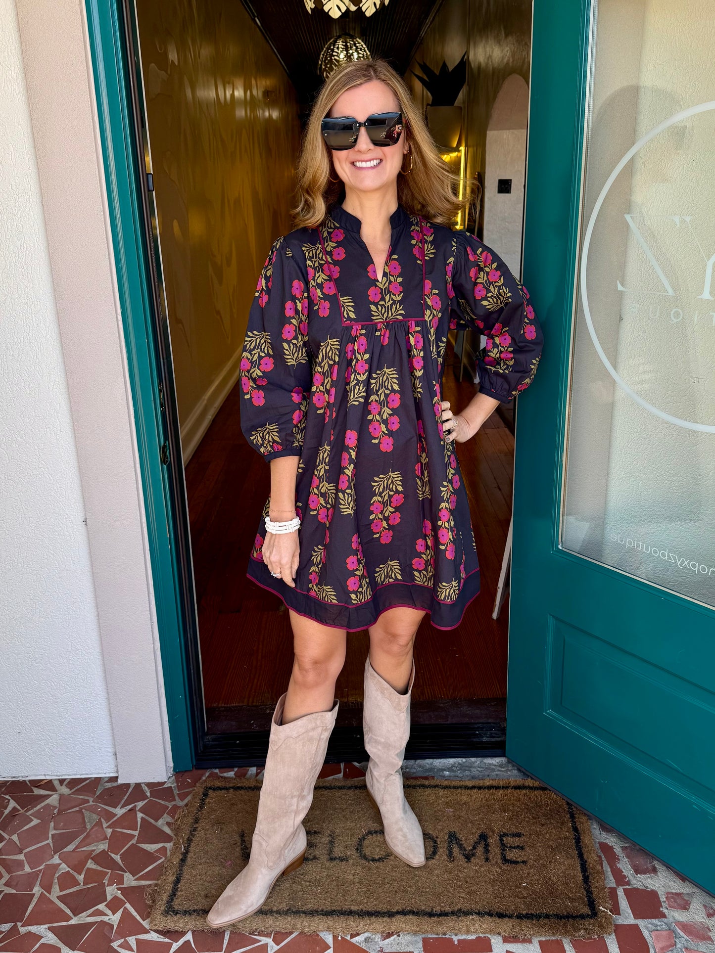 Floral Umgee Print Babydoll Dress