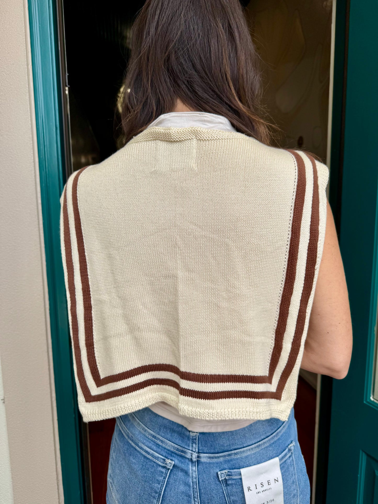 Rectangle Trim Sweater Shrug
