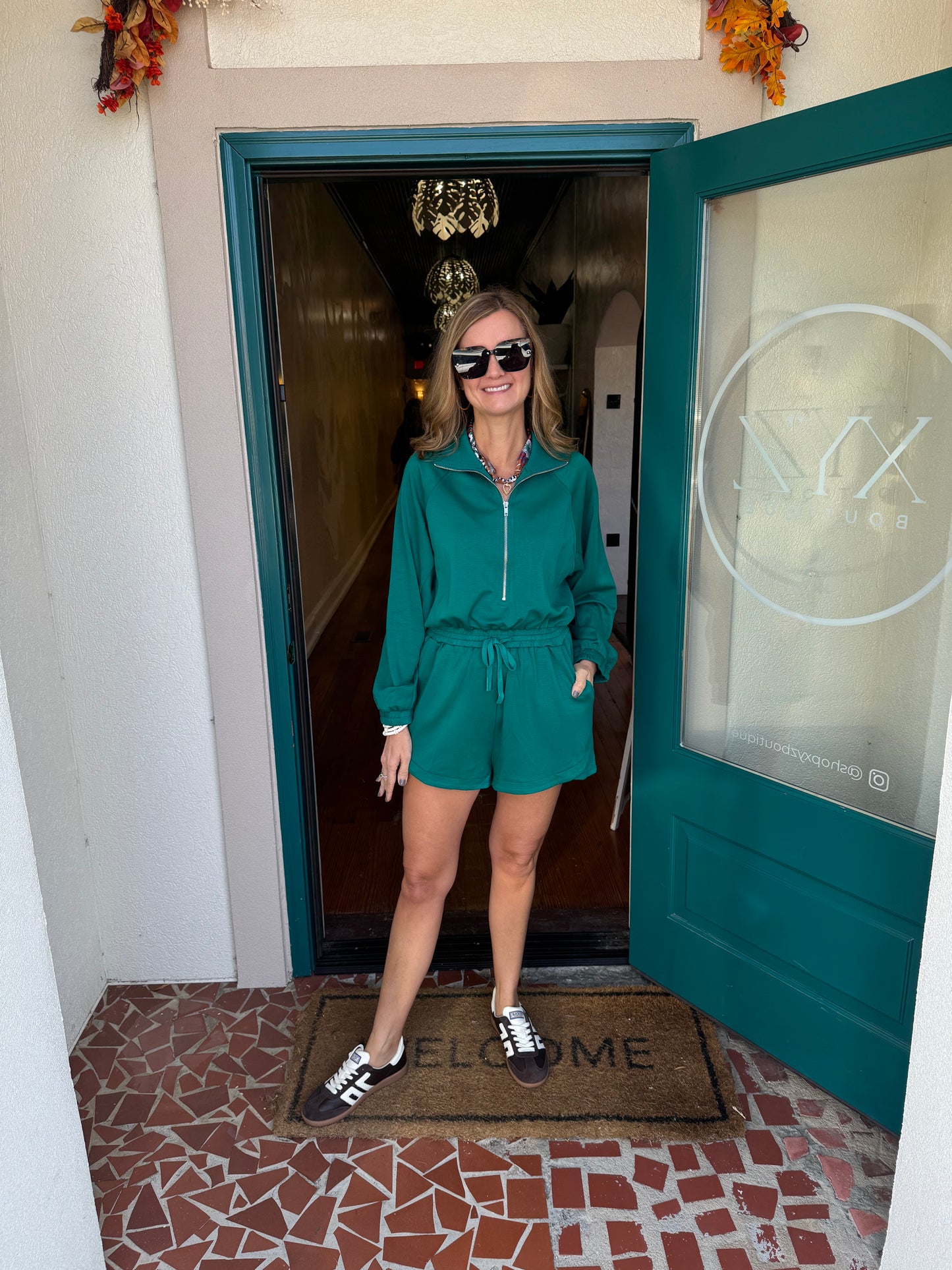 Luxeknit Half Zip Long Sleeve Romper