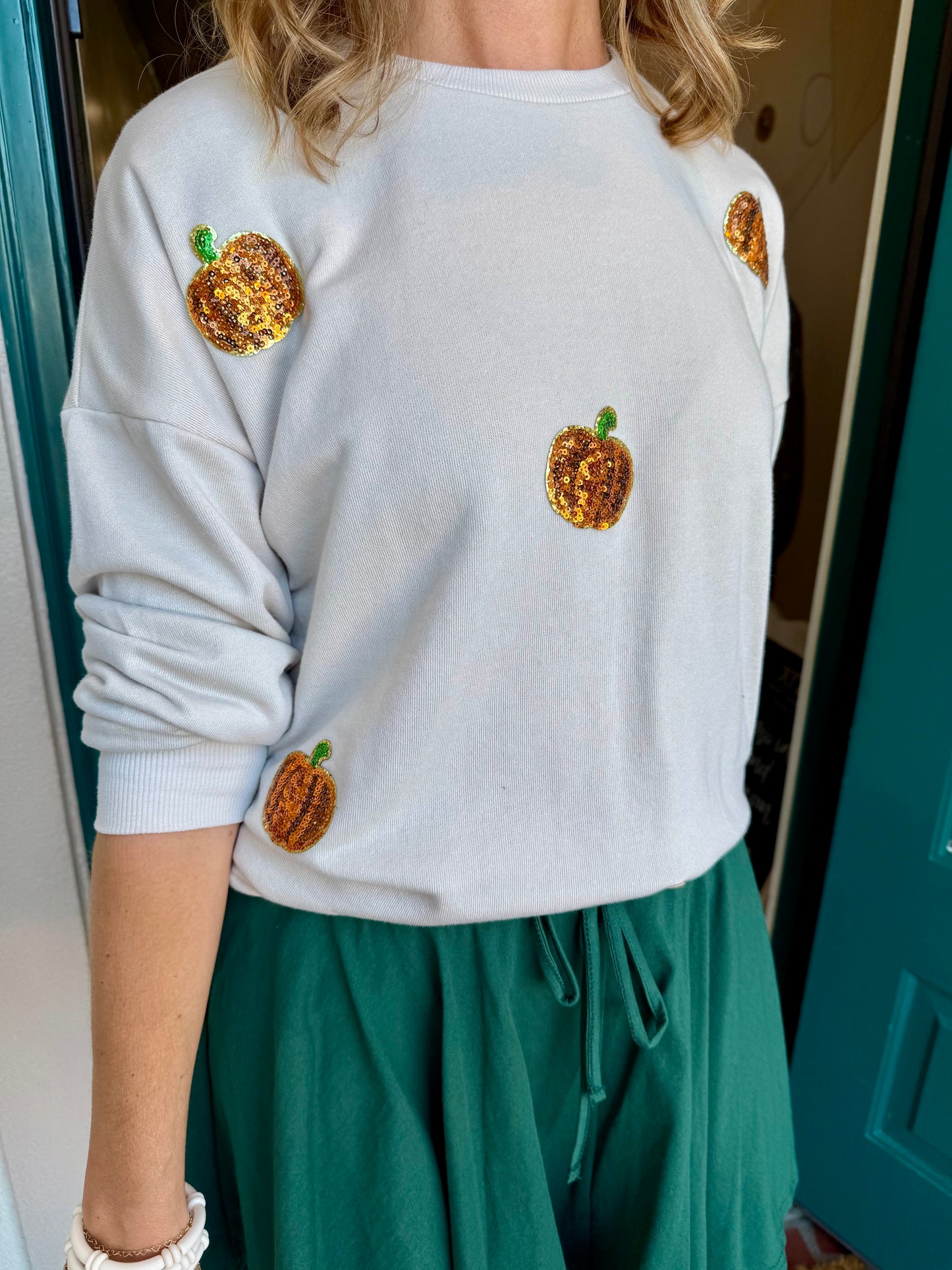 Sequin Pumpkin Patch Sweatshirt