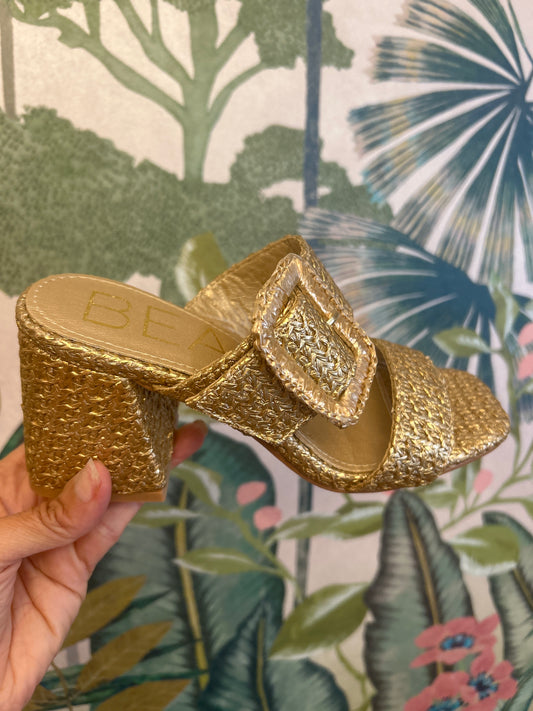 Lucy Gold Buckle Sandal