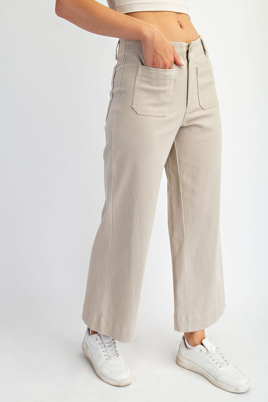 Bone Twill Cropped Pants