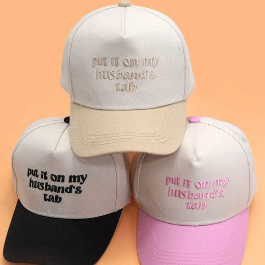 Two Tone Embroidery Husband Baseball Hat Cap