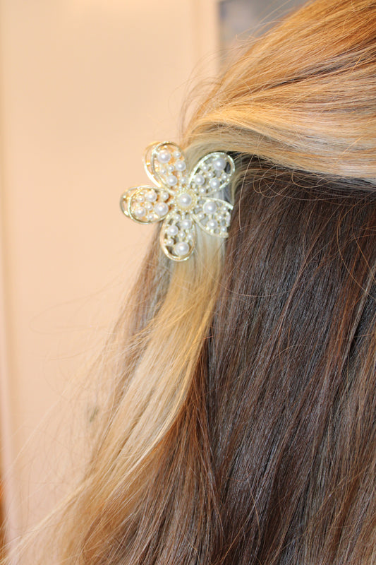 Gold Flower Clip