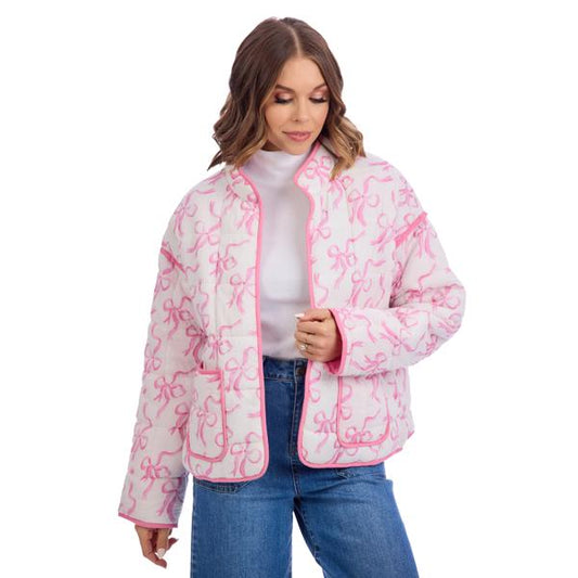 Bow Cher Quilted Jacket-Mudpie