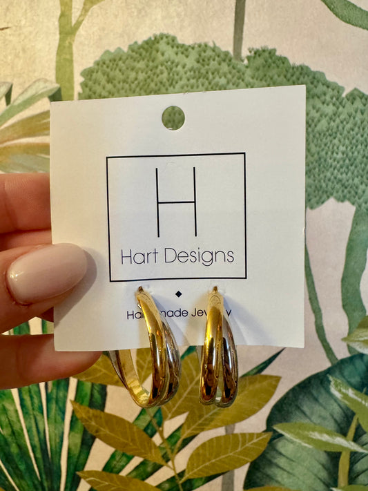 Gold and Silver Twisted Hoops