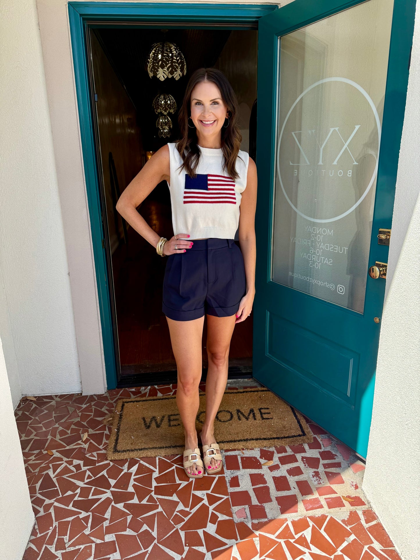 USA Flag Sweater Tank