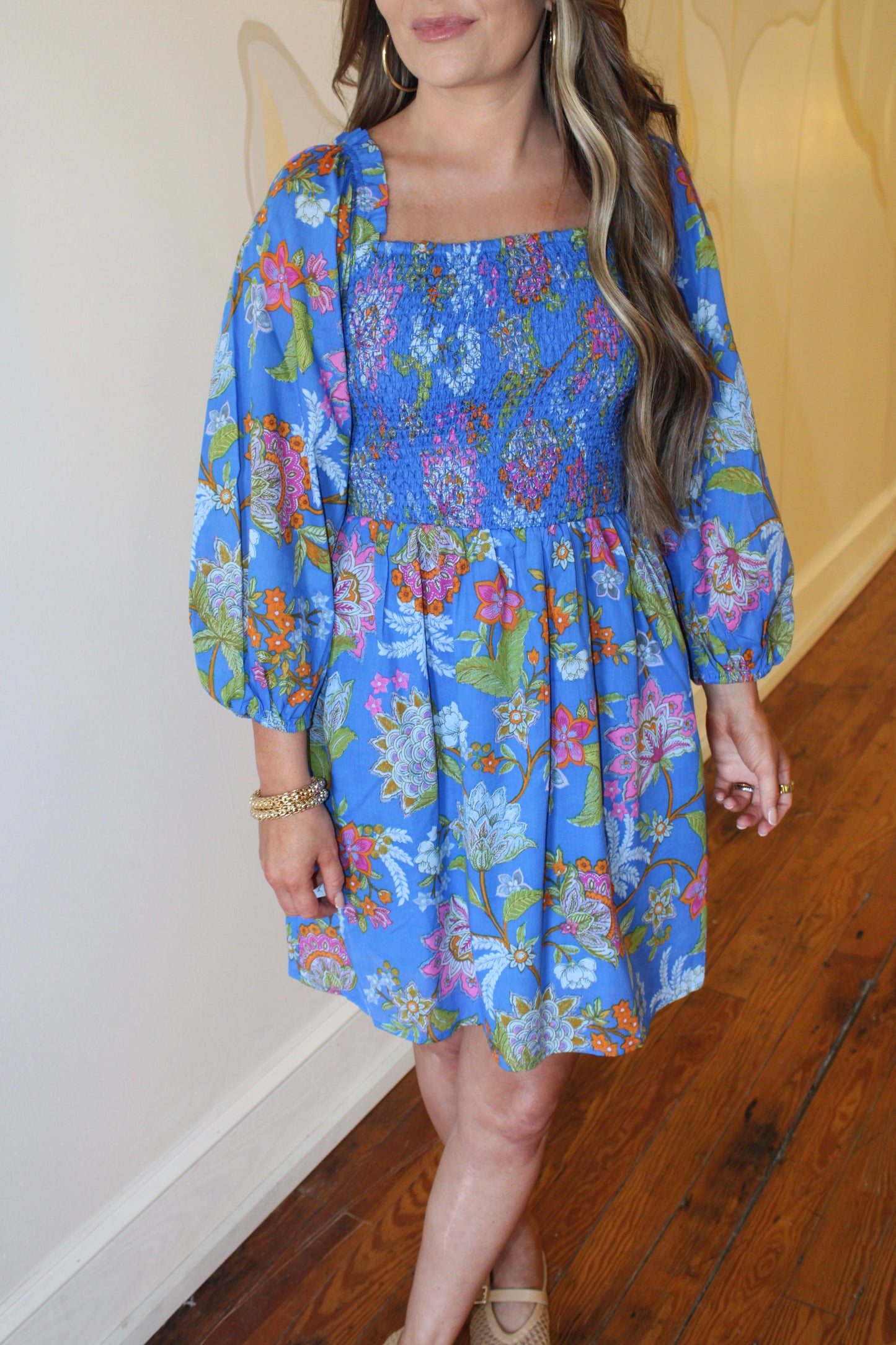 Sunlit Floral Niko Smocked Dress