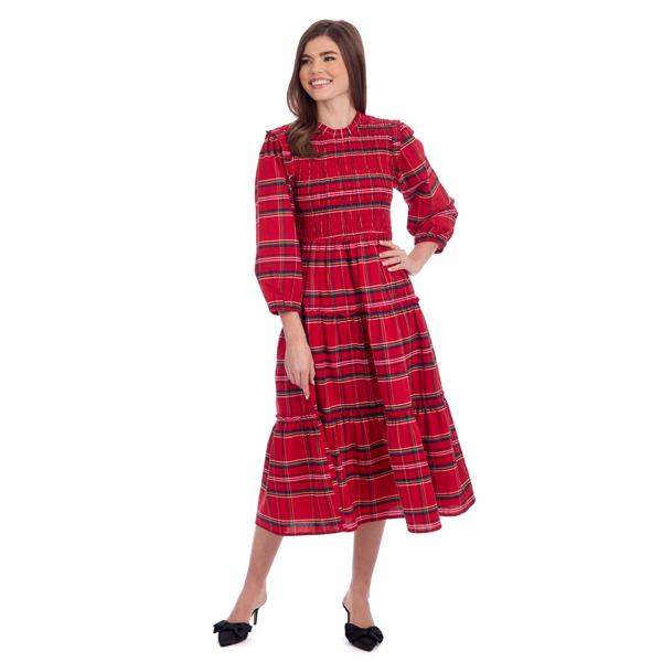 Walton Plaid Midi Dress-Mudpie