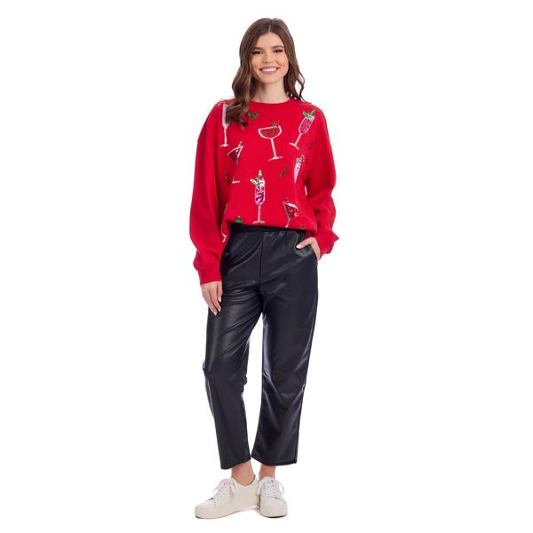 Red Holiday Sparkle Pullover