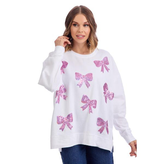 Bow Sparkle Pullover-Mudpie