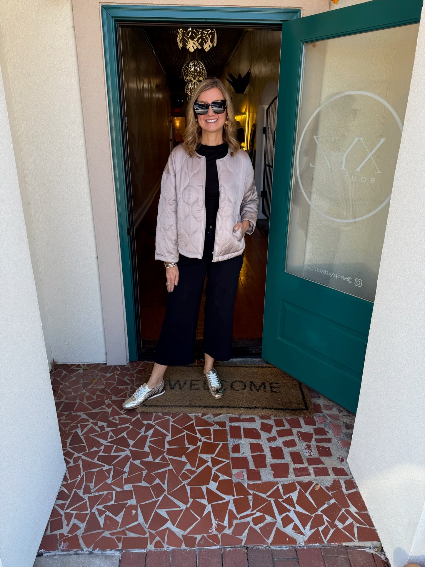 Satin Material Quilted Jacket