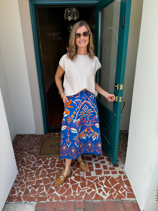 Cobalt Blue Maxi Skirt