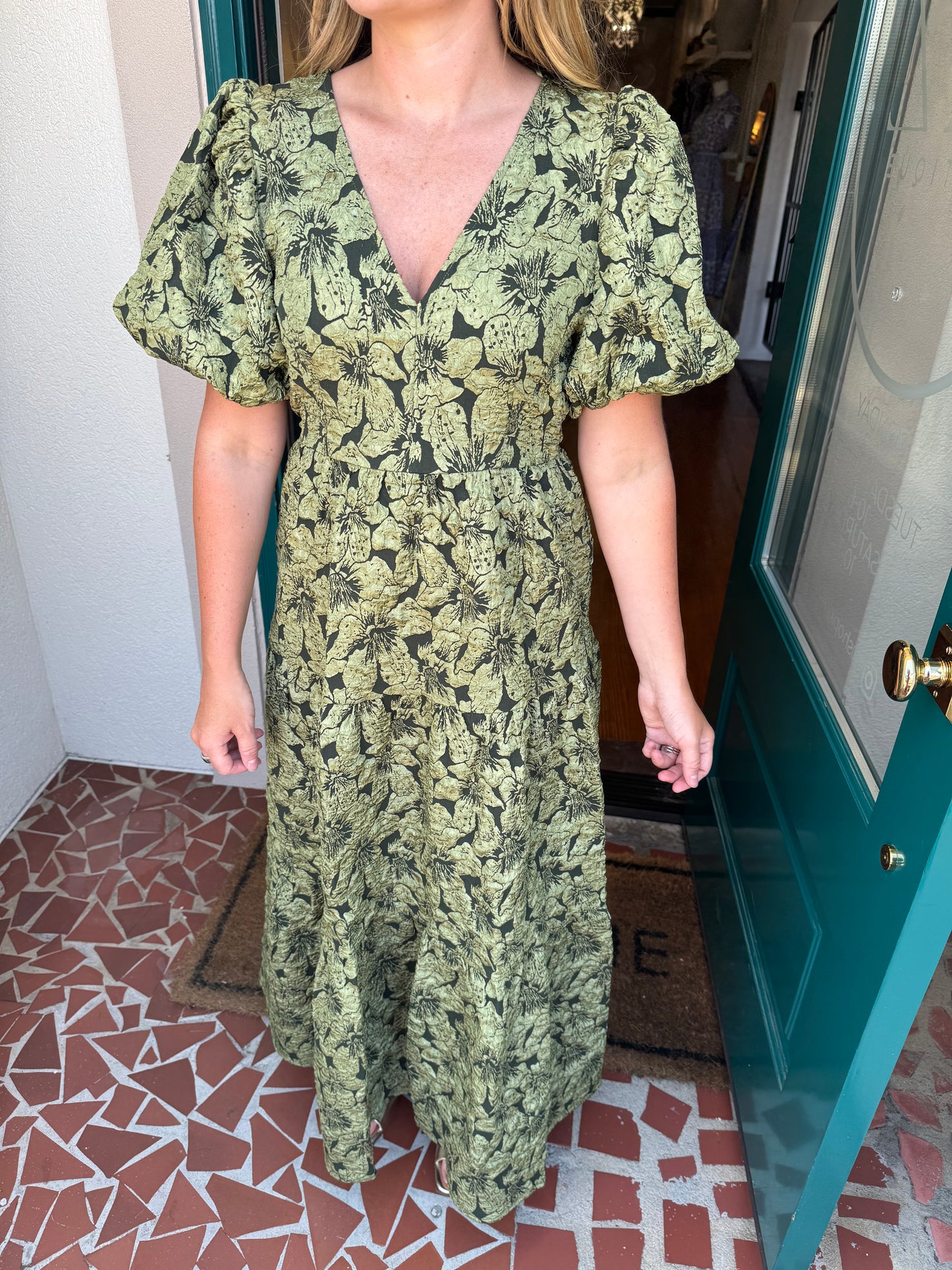 Arielle Jacquard Maxi Tiered Dress