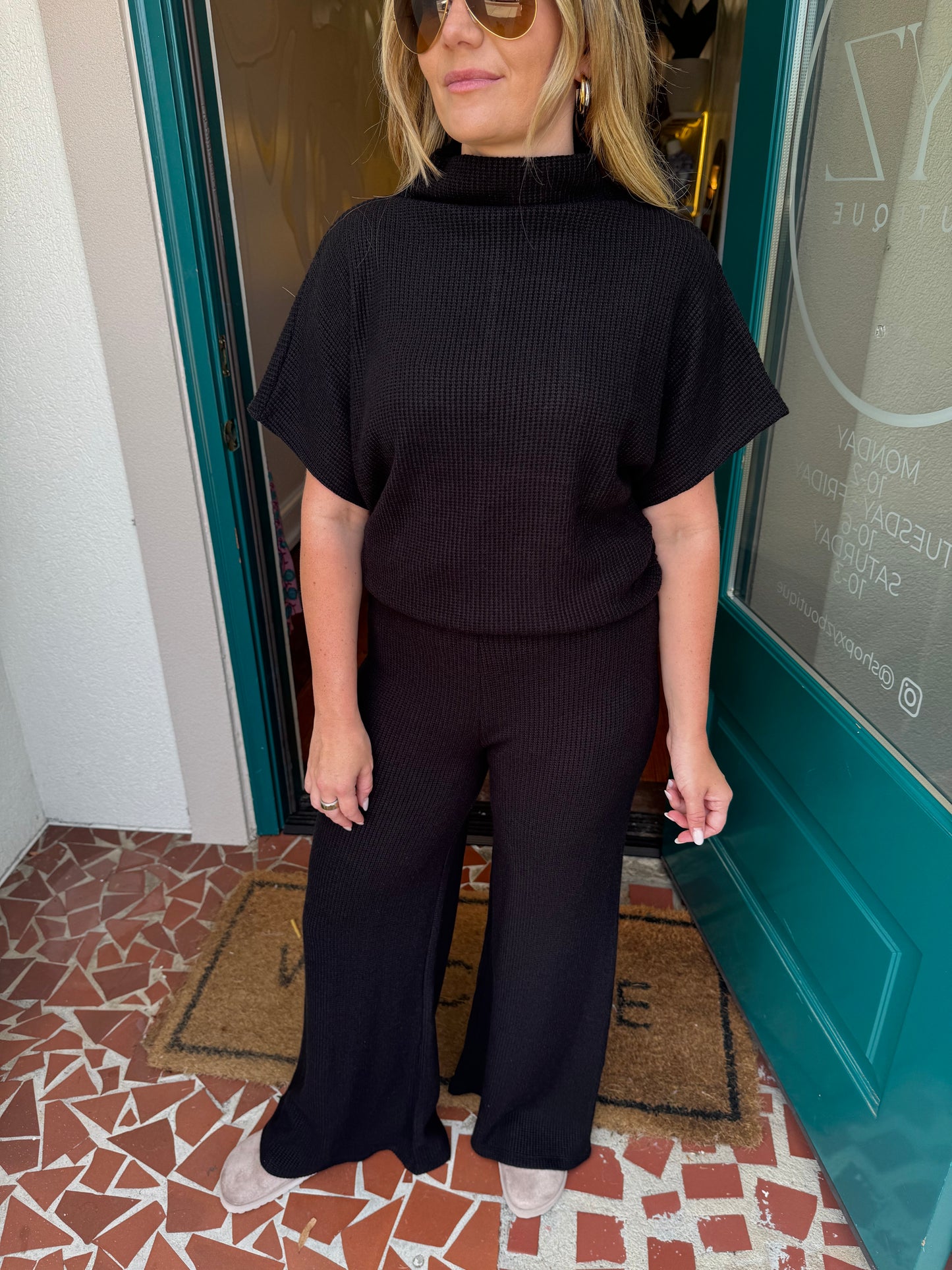 Mock Neck Sweater Pants Set