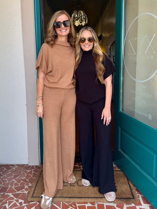 Mock Neck Sweater Pants Set