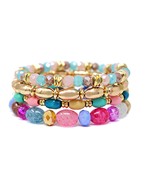Gold & Multi Colored Bracelet Stack