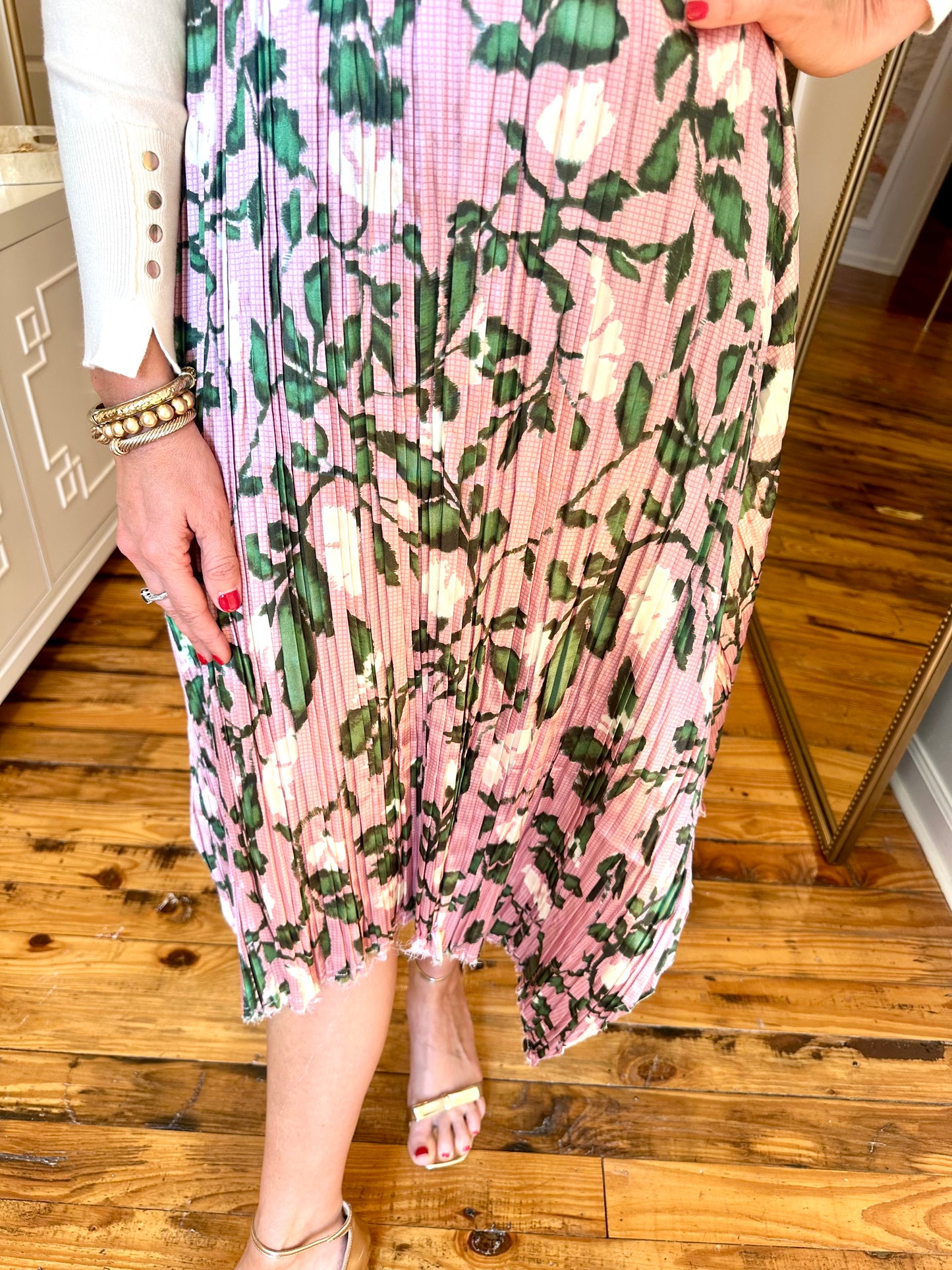 Floral Pleated Skirt