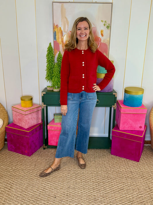 Red Front Patch Pocket Detail