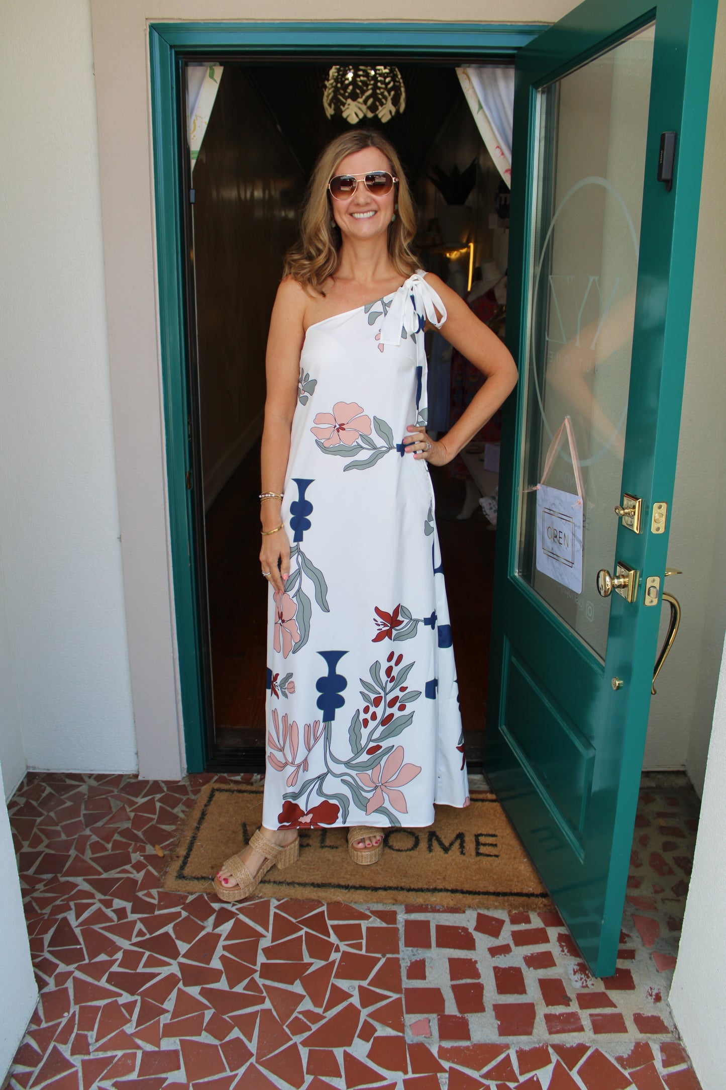 Printed One Shoulder Loose Dress