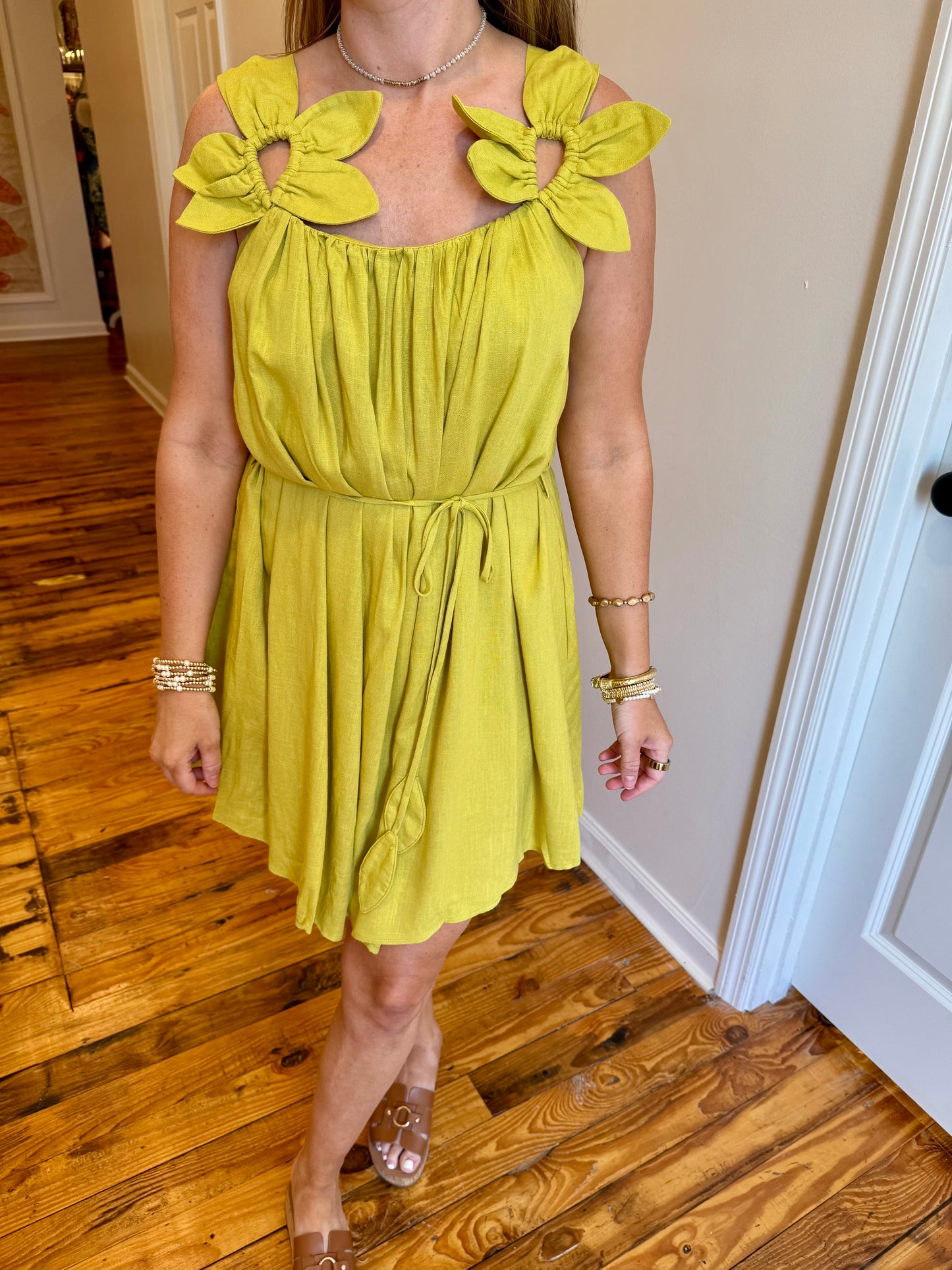 Flower Petal Linen Dress