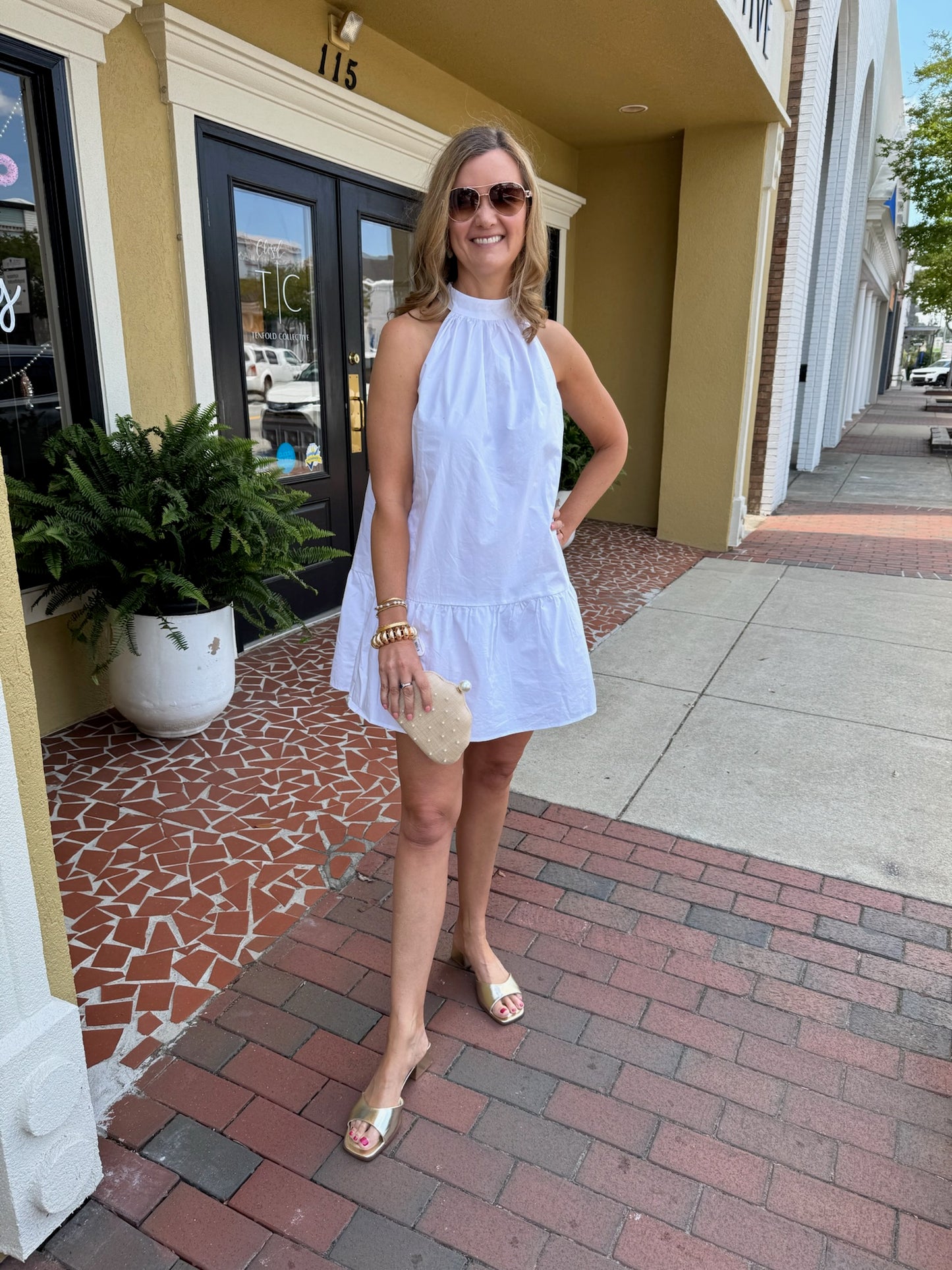 Sylvia Mock Neck Bow Dress-Saturday Steal
