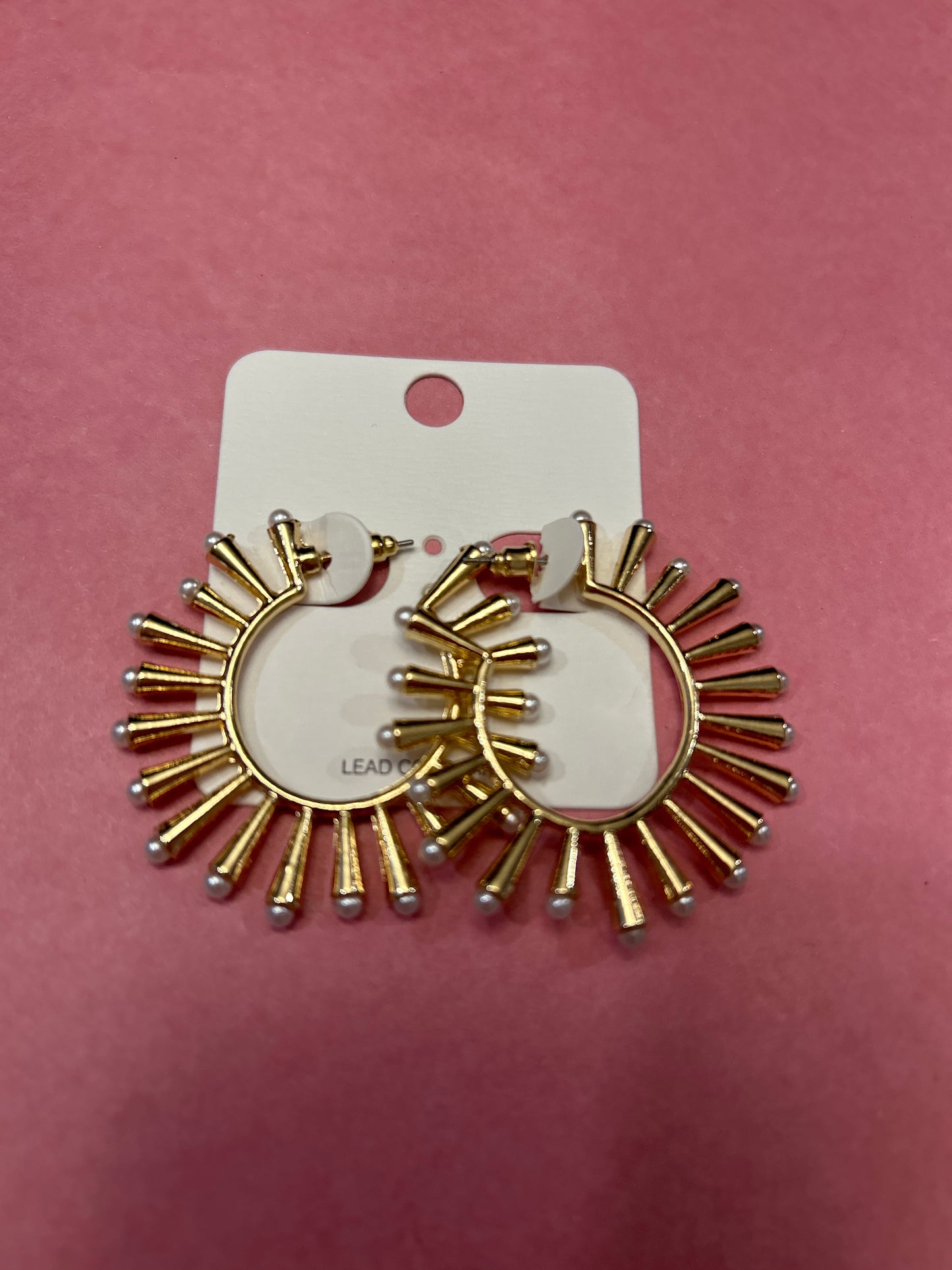 Ava Gold Pearl Hoop Earring