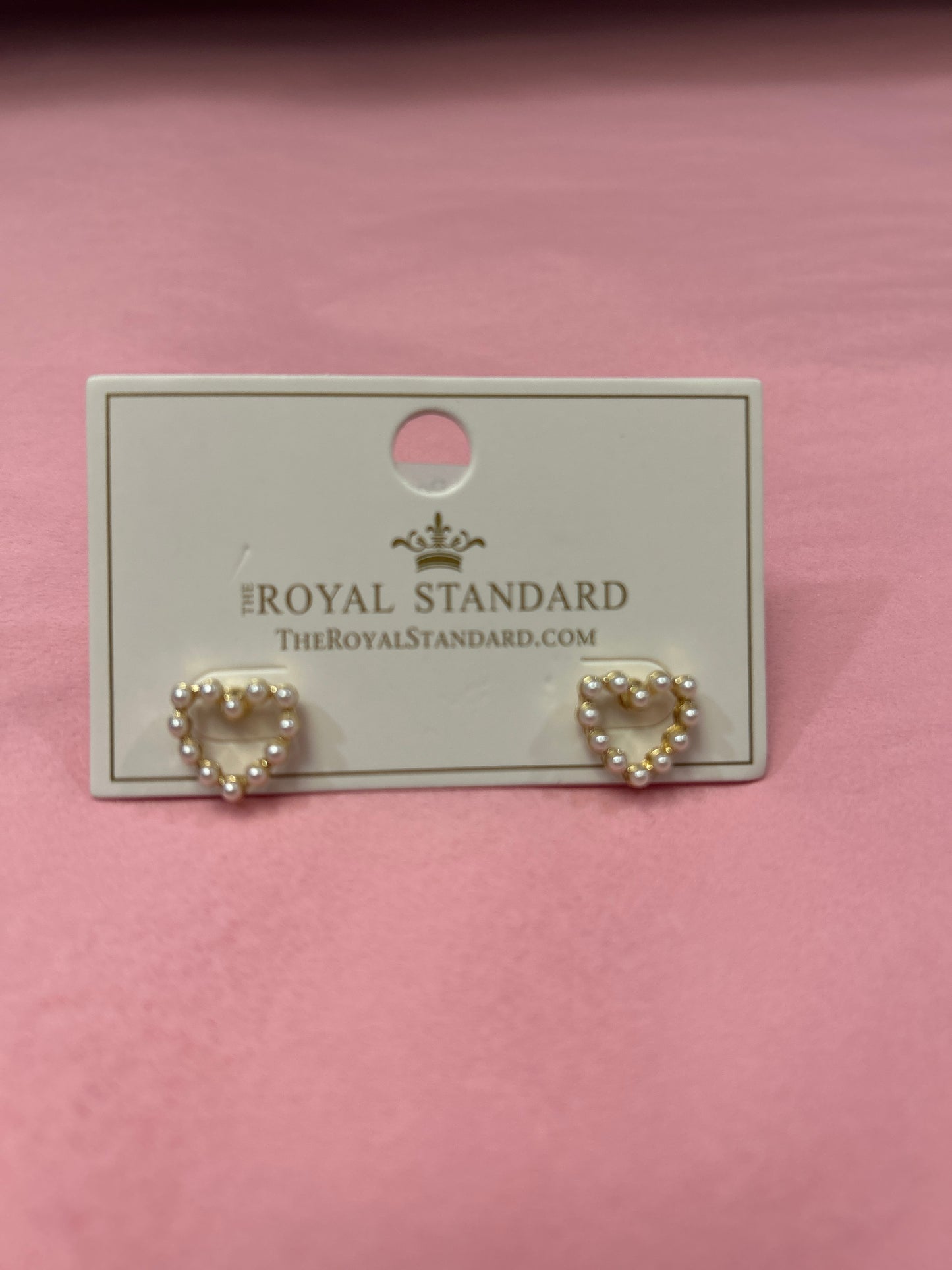 Royal Heart Pearl Studs