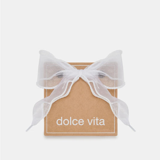 Curly Organza White Shoelaces - Dolce Vita